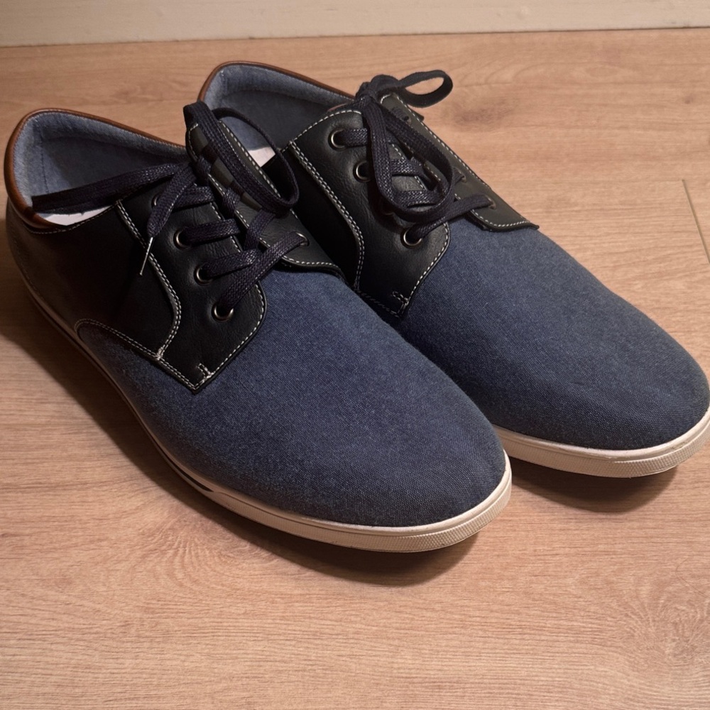 Bruno Marc Stylish Blue and Black Men's Oxfords